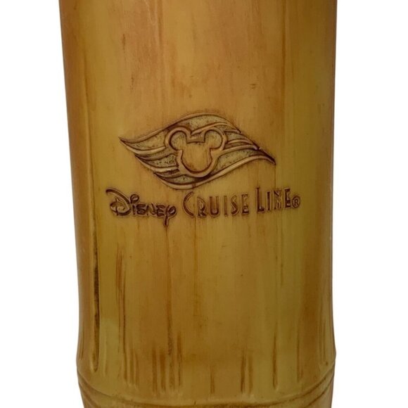 Disney Cruise Line Bamboo Style Reusable Tumbler With Straw Castaway Cay Tiki - Picture 2 of 9
